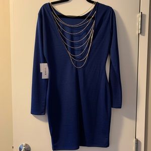 Long-Sleeve Navy Dress